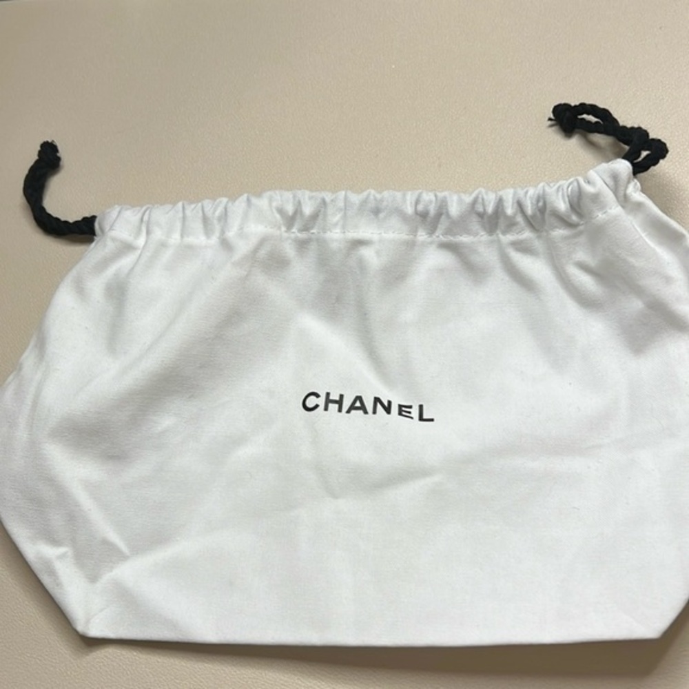 Chanel White Drawstring Pouch